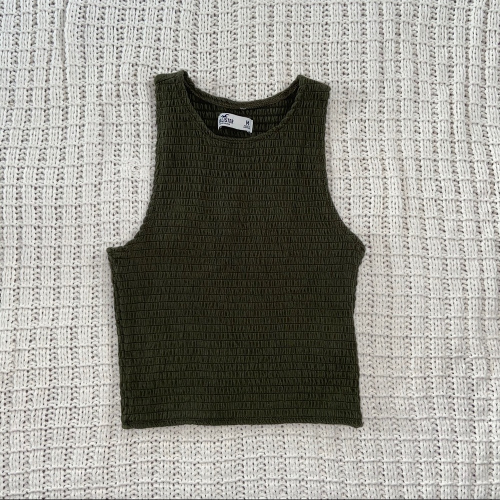 Hollister green halter tank top
